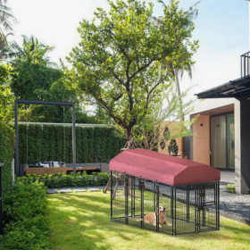 12 Pieces Square Tube Wire Running Cage Black Running Cage Single Door (Option: Red Black)