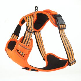 Dog Harness No Pull Breathable Reflective Pet Harness Vest (Option: Orange-L)