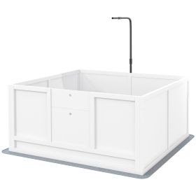 Whelping Box for Puppies with Pee Pad, Pig Rail, Adjustable Door for Small, Medium & Large Breed Dogs Birth, 41" x 39" (Option: White-1100x600x160 mm)