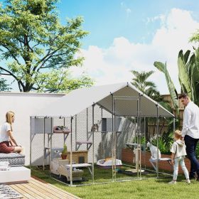 Catio Outdoor Cat Enclosure With Waterproof Cover (Option: Silver 1950x350x175 mm)