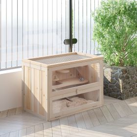 45" Extra Large Hamster Cage (Option: Nature wood-660x160x455 mm)