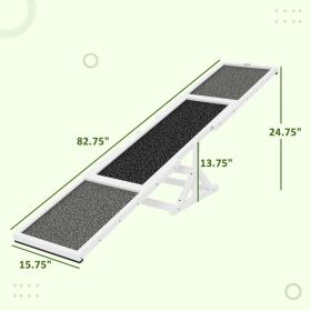 Wooden Dog Agility Seesaw For Training And Exercise, Weather Resistant (Option: White)