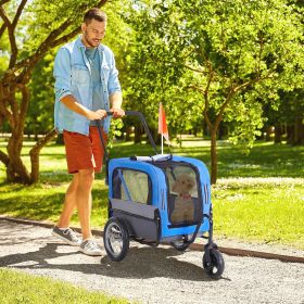 Dog Bike Trailer (Option: Blue-670x260x510 mm)