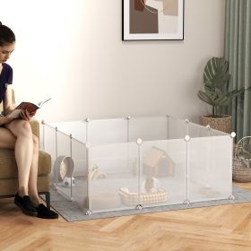 Pet Playpen with Door (Option: White-380x50x540 mm)