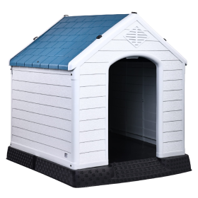 Only Supports Self Pickup-Plastic Dog House, Insulated Dog House, Assembled Sturdy Dog Kennel With Elevated Floor And Ventilation For Small To La (Option: 29Inch)