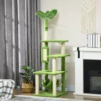 PawHut Cat Tree For Indoor Cats With Hammock, Cat Tower, Green (Option: Green)