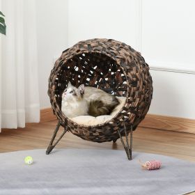20.5" Weaved Cat Bed (Option: Brown-540x460x590 mm)
