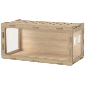 Hamster Cage with Easy View Acrylic Panels, Air Vents & Openable Roof, for Gerbil, Guinea Pig, 39" x 20" x 18.5", Oak (Option: Oak-1085x580x140 mm)