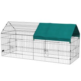 87" Small Animal Playpen with with Roof for Rabbits, Chicken, Chinchillas for Indoor/Outdoor Use, Green (Option: Green-1130x720x70 mm)