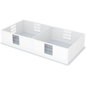 Two Rooms Design Dog Whelping Box with Washable Pee Pad, Adjustable Door, for Large Breed Dogs, 96" x 47" x 19" (Option: White-1300x580x215 mm)