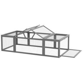 Large Wooden Rabbit Hutch Small Animal Habitat Enclosure Outdoor Run and Lockable Doors - Gray (Option: Gray-935x500x225 mm)