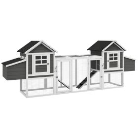 124" Dual Chicken Coop, Large Chicken House, Gray (Option: Dark Gray-1130x610x240 mm)