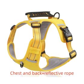 Dog Harness No Pull Breathable Reflective Pet Harness Vest (Option: Yellow set1-XS)